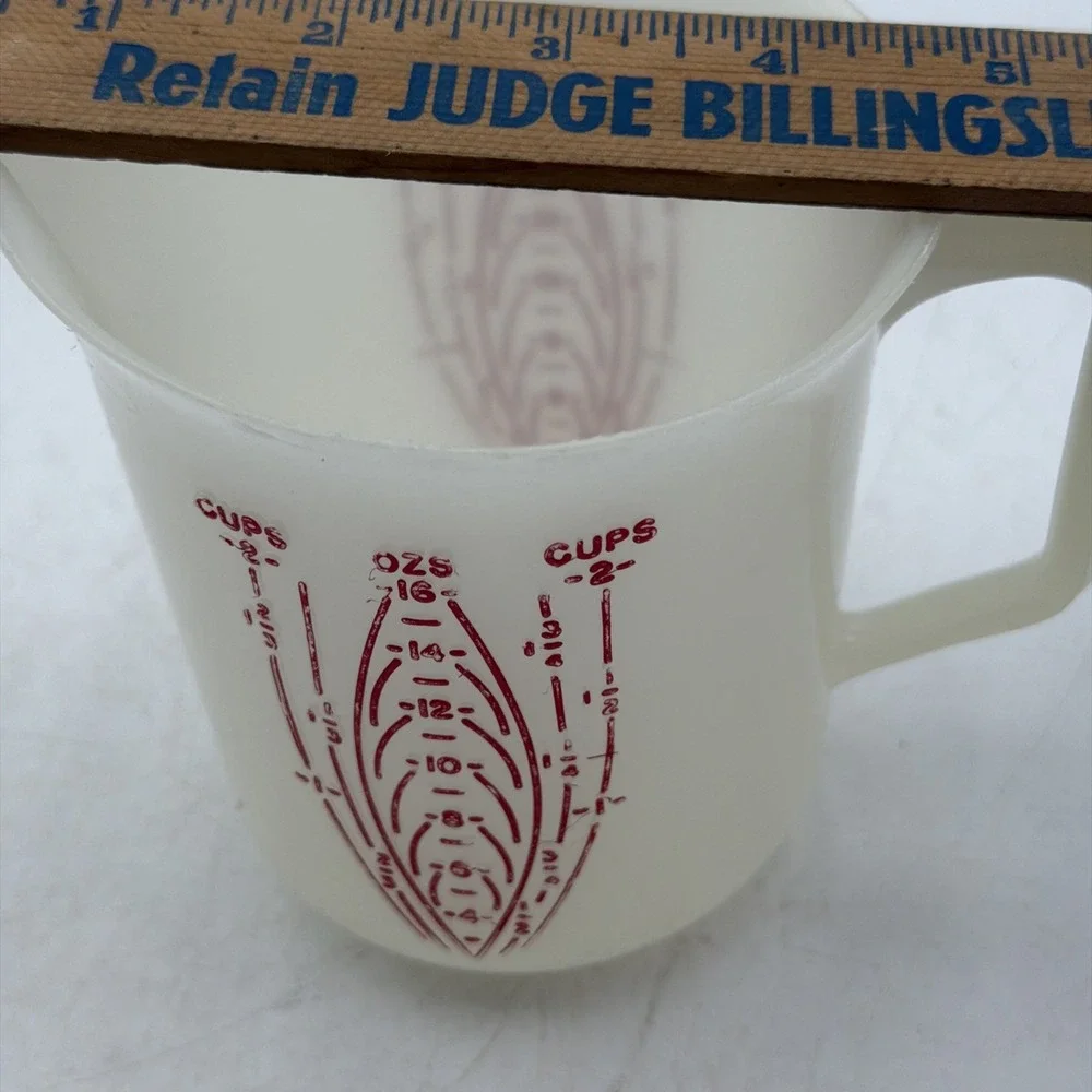 Vintage 50s Tupperware 134-2 Two Cup Measuring Pitcher Red Lettering